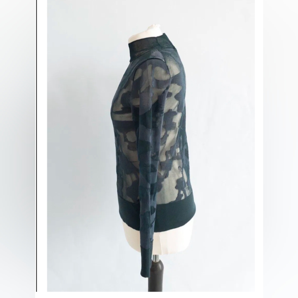 COS Abstract Art Detail Sheer Roll-neck Jumper - Picture 5 of 8